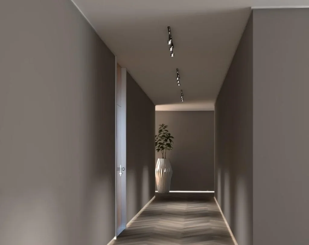 perfil para rodapé invertido com iluminação em LED